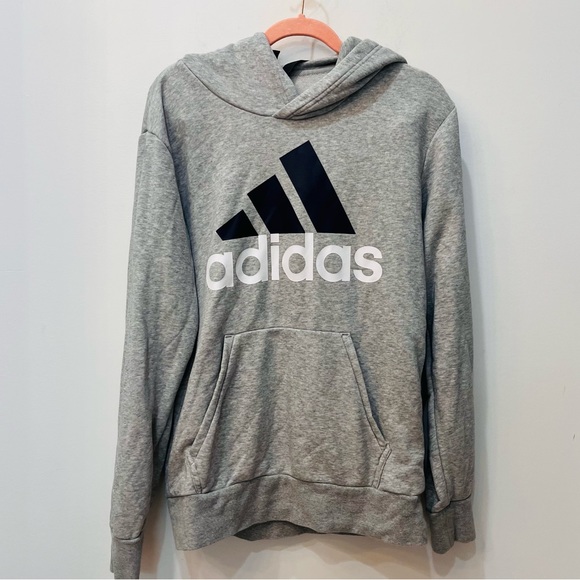 adidas Other - adidas Men's Lifestyle Essentials Linear Pullover Hoodie gray blue size small